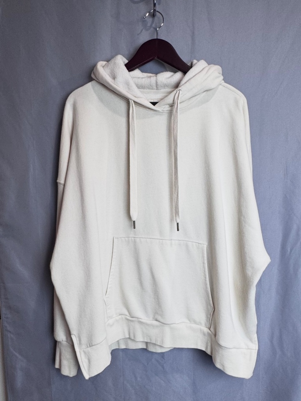 AMERICAN EAGLE Seriously Huggable Oversized Fleece Hoodie Cream Ivory Medium